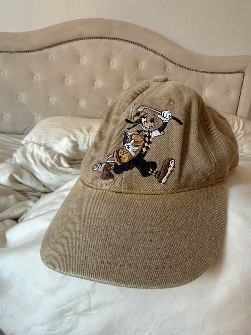 Disney Tan Embroidered Goofy Baseball Cap
